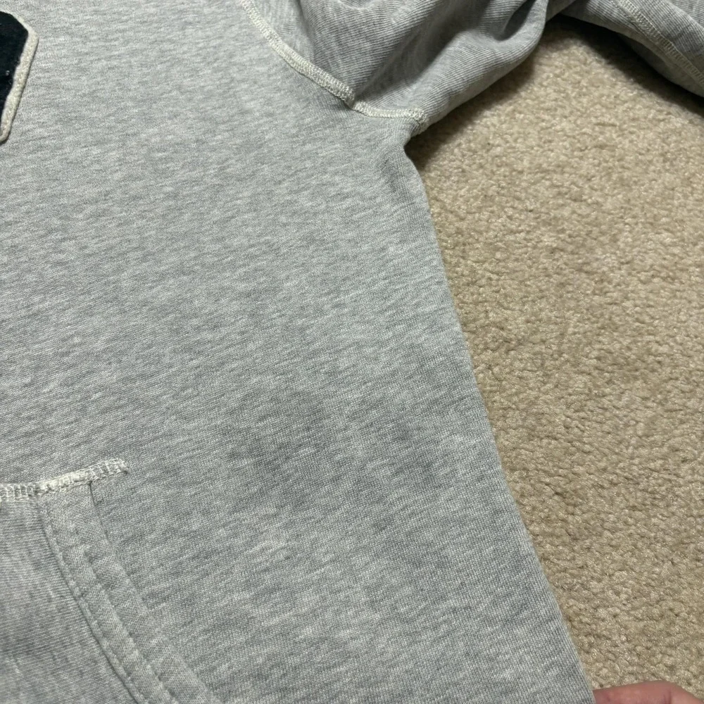 Polo Ralph Lauren Hoodie Sweatshirt Mens Large Gray POLO Logo Fleece Spellout
